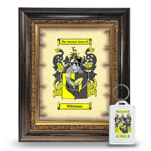 Wittman Framed Coat of Arms and Keychain - Heirloom