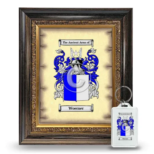 Woerner Framed Coat of Arms and Keychain - Heirloom