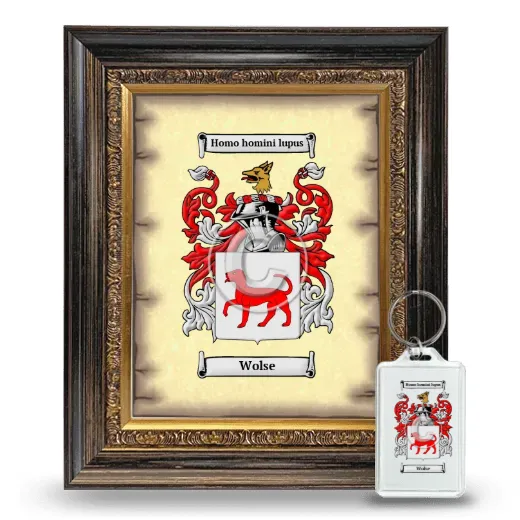 Wolse Framed Coat of Arms and Keychain - Heirloom