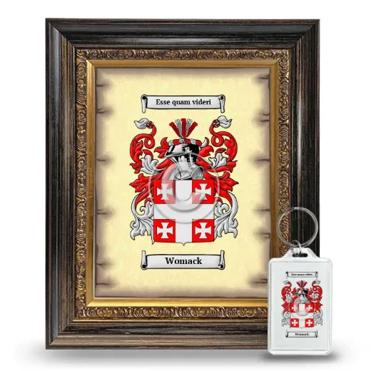 Womack Framed Coat of Arms and Keychain - Heirloom