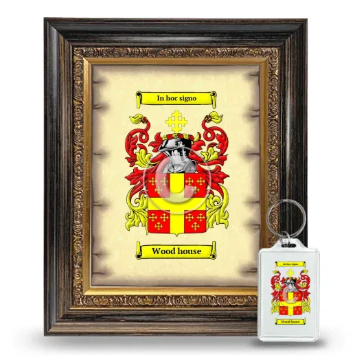 Wood house Framed Coat of Arms and Keychain - Heirloom
