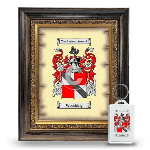 Woodring Framed Coat of Arms and Keychain - Heirloom