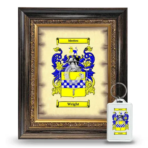 Wright Framed Coat of Arms and Keychain - Heirloom