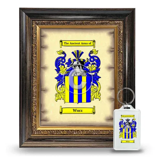 Wurz Framed Coat of Arms and Keychain - Heirloom