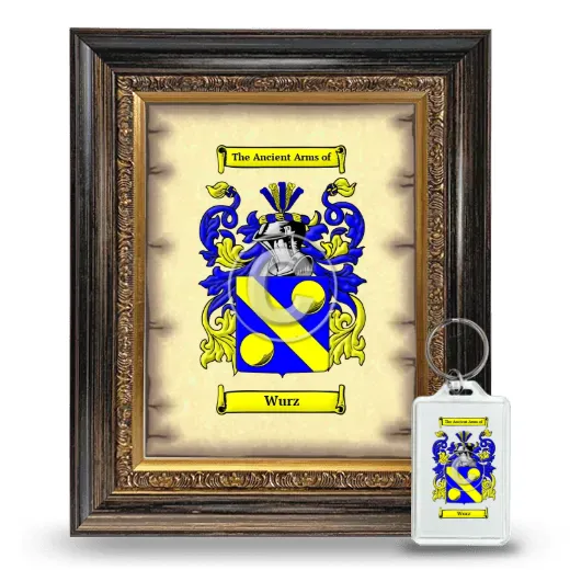 Wurz Framed Coat of Arms and Keychain - Heirloom