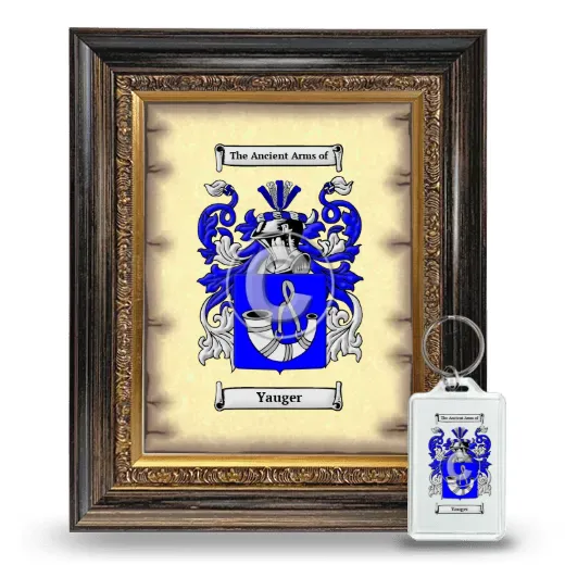 Yauger Framed Coat of Arms and Keychain - Heirloom