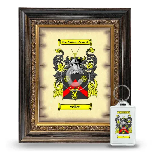 Yellen Framed Coat of Arms and Keychain - Heirloom