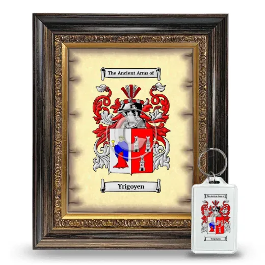 Yrigoyen Framed Coat of Arms and Keychain - Heirloom