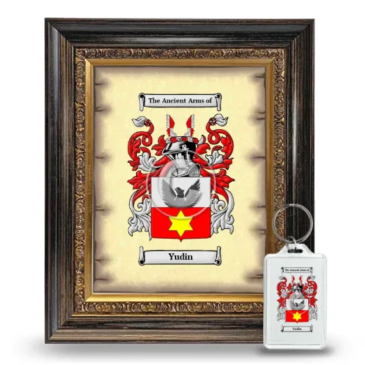 Yudin Framed Coat of Arms and Keychain - Heirloom