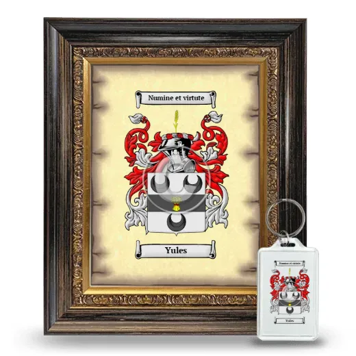 Yules Framed Coat of Arms and Keychain - Heirloom