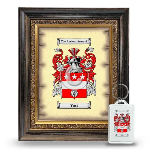Yust Framed Coat of Arms and Keychain - Heirloom