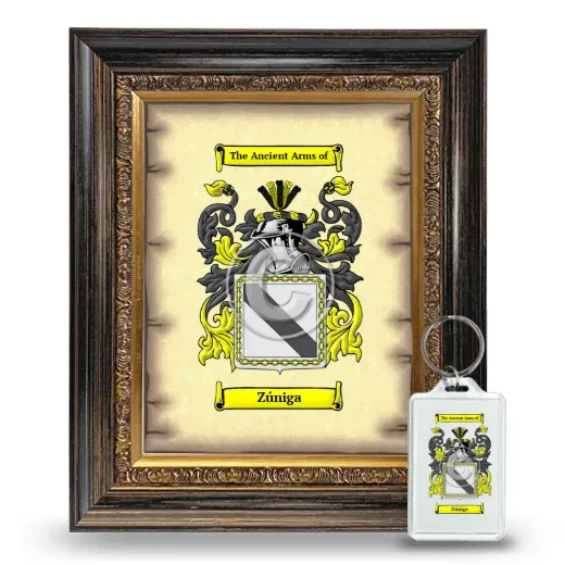 Zúniga Framed Coat of Arms and Keychain - Heirloom