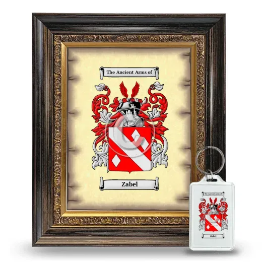 Zabel Framed Coat of Arms and Keychain - Heirloom