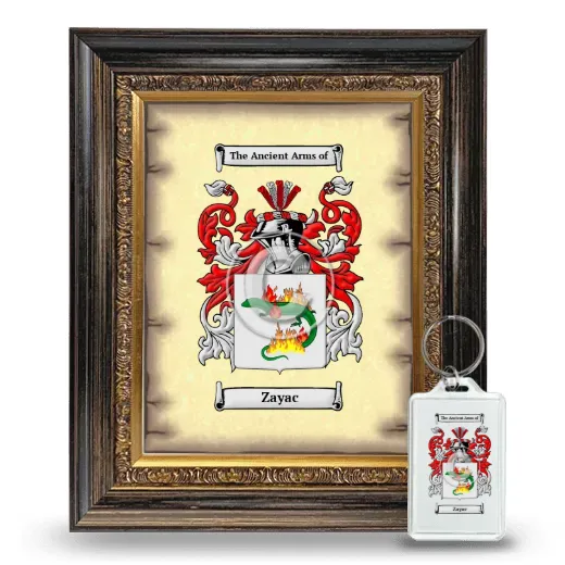 Zayac Framed Coat of Arms and Keychain - Heirloom