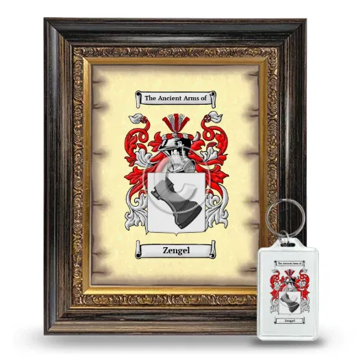 Zengel Framed Coat of Arms and Keychain - Heirloom
