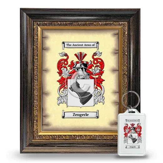 Zengerle Framed Coat of Arms and Keychain - Heirloom