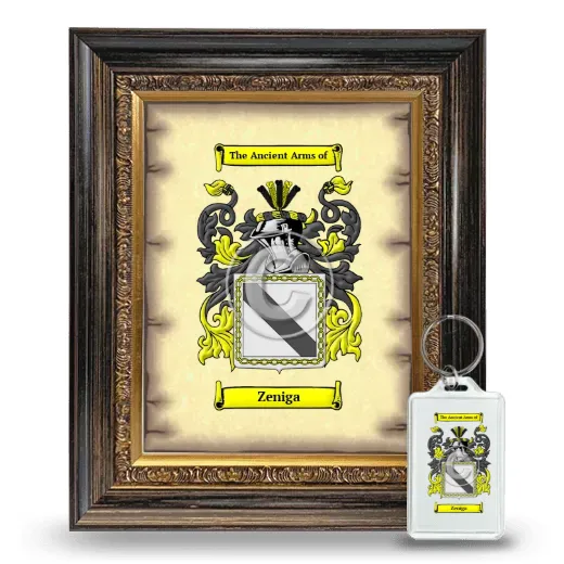 Zeniga Framed Coat of Arms and Keychain - Heirloom