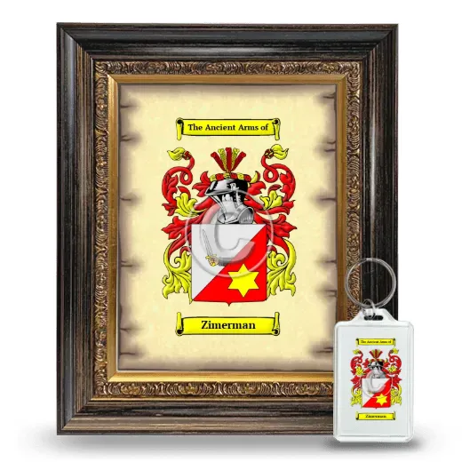 Zimerman Framed Coat of Arms and Keychain - Heirloom