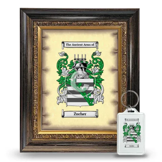 Zucher Framed Coat of Arms and Keychain - Heirloom