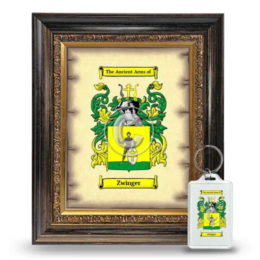 Zwinger Framed Coat of Arms and Keychain - Heirloom