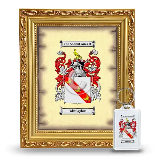 'abingdon Framed Coat of Arms and Keychain - Gold
