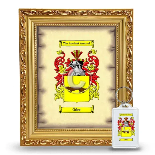 Öder Framed Coat of Arms and Keychain - Gold