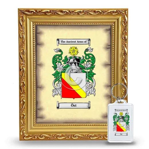 Öst Framed Coat of Arms and Keychain - Gold