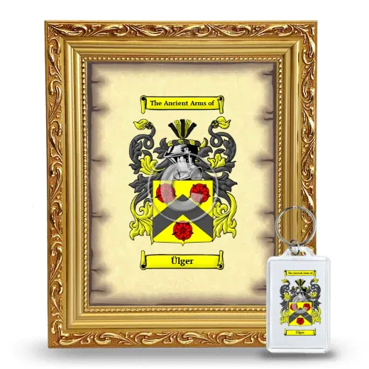 Ülger Framed Coat of Arms and Keychain - Gold