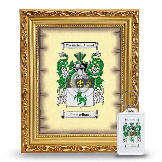 -'----wilson Framed Coat of Arms and Keychain - Gold