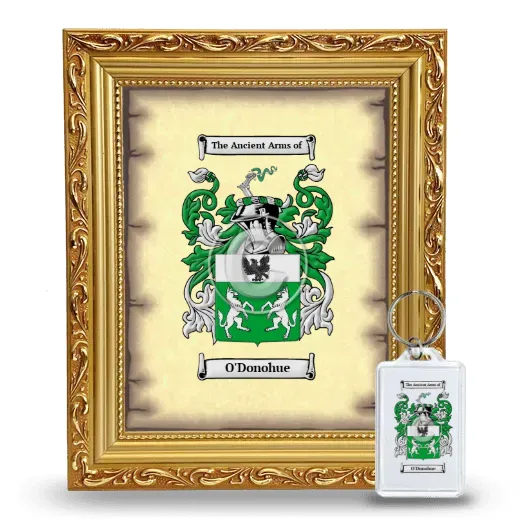 O'Donohue Framed Coat of Arms and Keychain - Gold