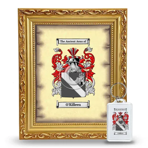O'Killeen Framed Coat of Arms and Keychain - Gold