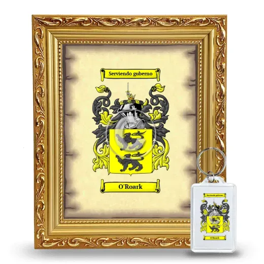 O'Roark Framed Coat of Arms and Keychain - Gold