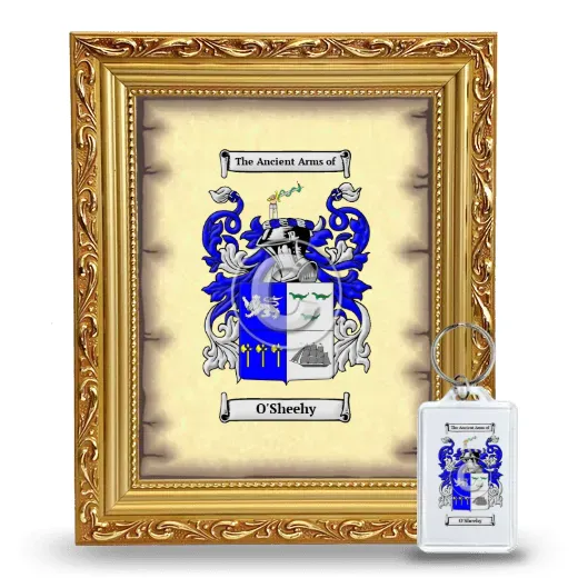 O'Sheehy Framed Coat of Arms and Keychain - Gold