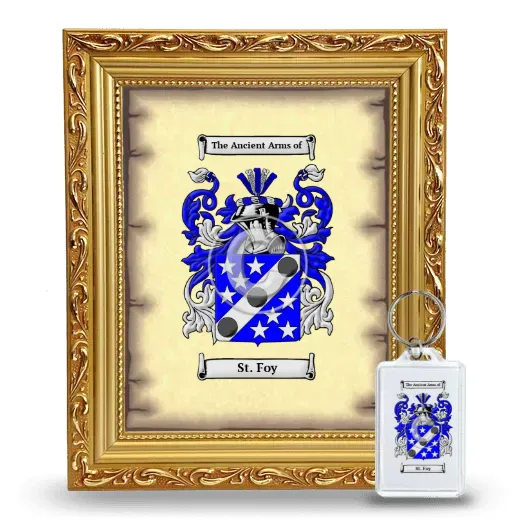 St. Foy Framed Coat of Arms and Keychain - Gold