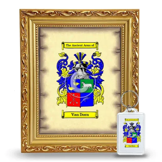 Van Dorn Framed Coat of Arms and Keychain - Gold