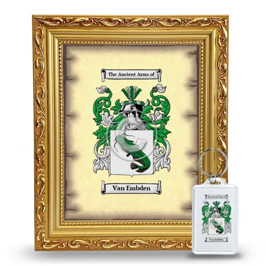 Van Embden Framed Coat of Arms and Keychain - Gold