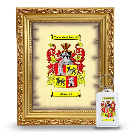 Abascal Framed Coat of Arms and Keychain - Gold