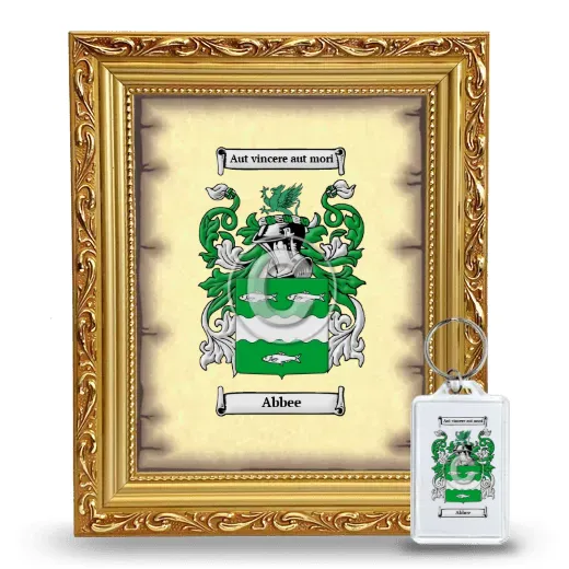 Abbee Framed Coat of Arms and Keychain - Gold