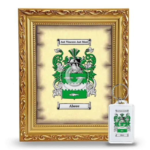 Abeee Framed Coat of Arms and Keychain - Gold