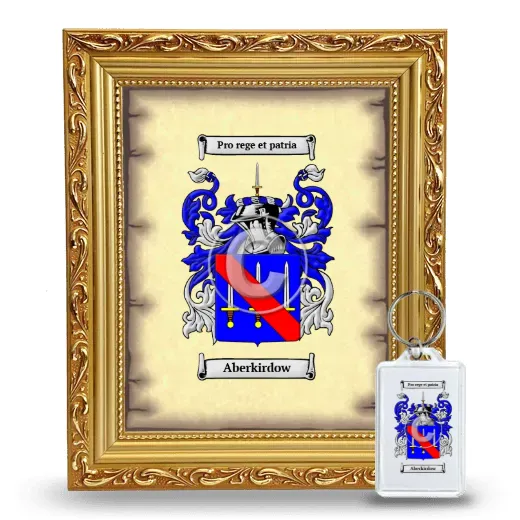 Aberkirdow Framed Coat of Arms and Keychain - Gold