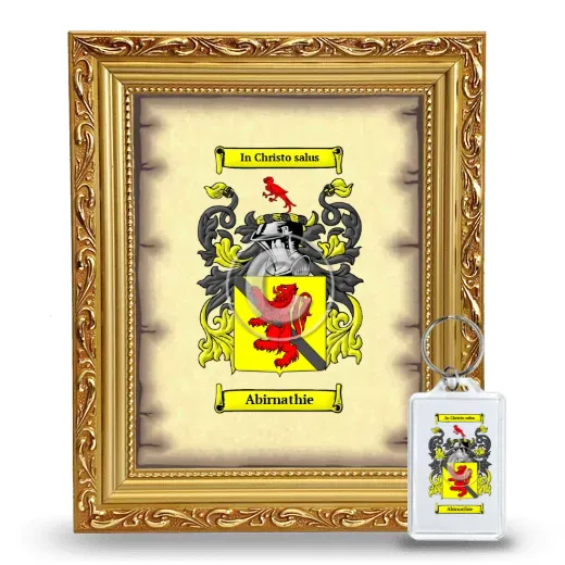 Abirnathie Framed Coat of Arms and Keychain - Gold
