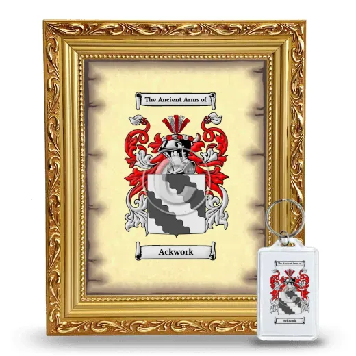 Ackwork Framed Coat of Arms and Keychain - Gold