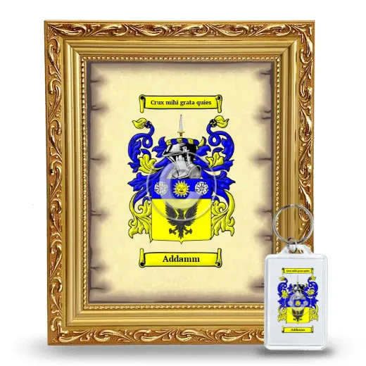 Addamm Framed Coat of Arms and Keychain - Gold