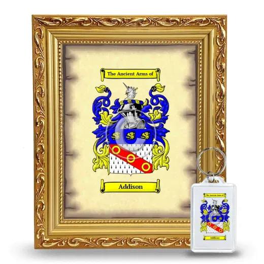 Addison Framed Coat of Arms and Keychain - Gold