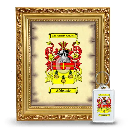 Addonisio Framed Coat of Arms and Keychain - Gold