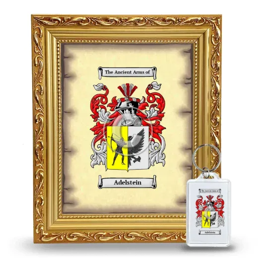 Adelstein Framed Coat of Arms and Keychain - Gold