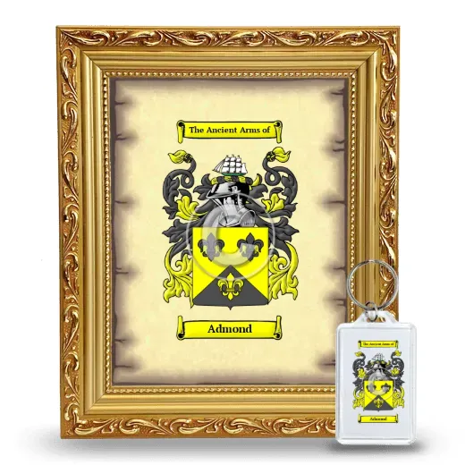 Admond Framed Coat of Arms and Keychain - Gold