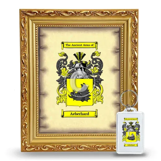 Aeberhard Framed Coat of Arms and Keychain - Gold