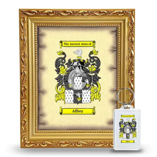 Affrey Framed Coat of Arms and Keychain - Gold