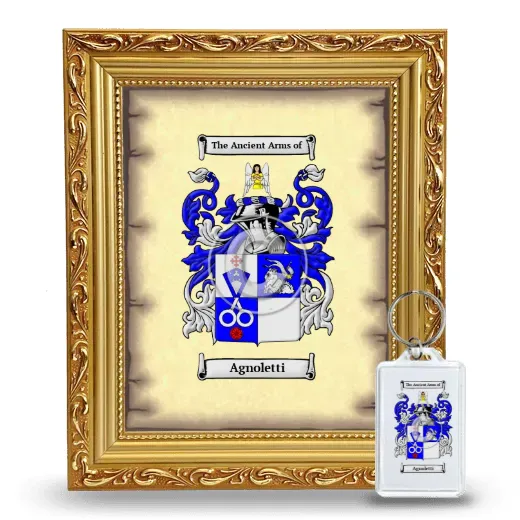 Agnoletti Framed Coat of Arms and Keychain - Gold